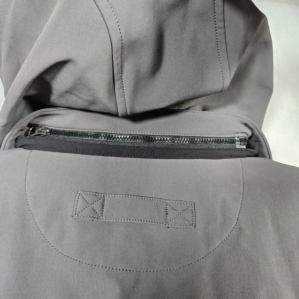 Duluth Trading Jacket Men 2XL Tall Grey Hills Windfront Hooded Fleece Lined Gorp
